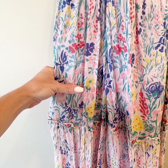 Banjanan Criss Cross Front Keyhole Dress, Pink Floral - Picture 6 of 9